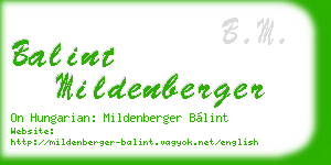 balint mildenberger business card